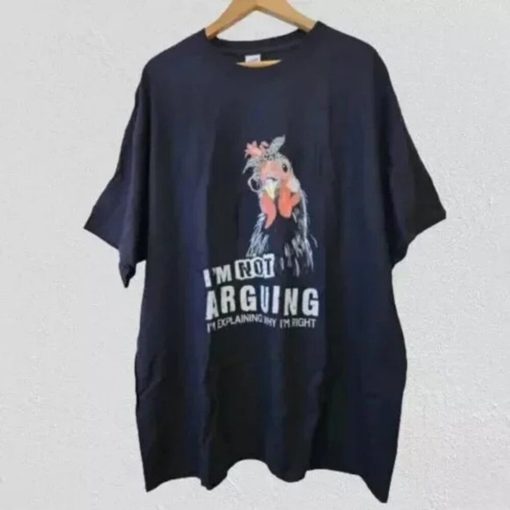 Black Graphic Crew Neck Animal Print Short Sleeve Casual 100% Cotton Tee 2XL